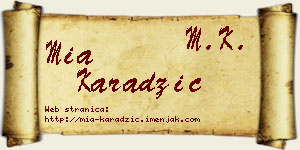 Mia Karadžić vizit kartica
